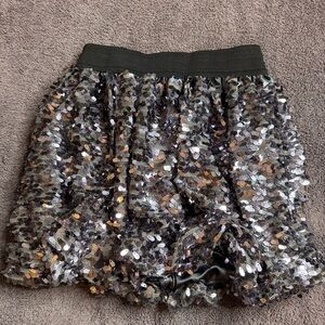 Sequin Embellished Black Skirt